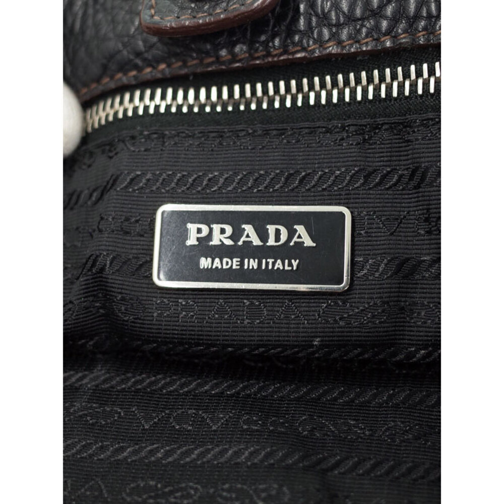 Prada Black Leather Vitello Daino Hobo Shoulder Bag Black - Picture 8 of 9